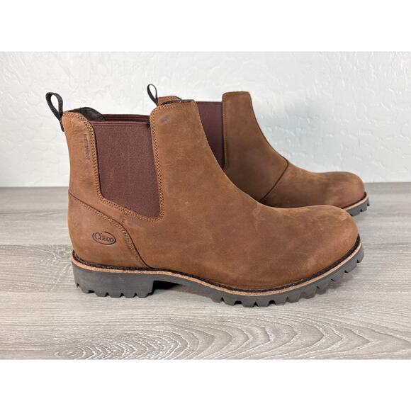 Chaco Fields Chelsea Brown Leather Waterproof‎ Boots Men\'s Size 12 EU 45- NWOB main image 5